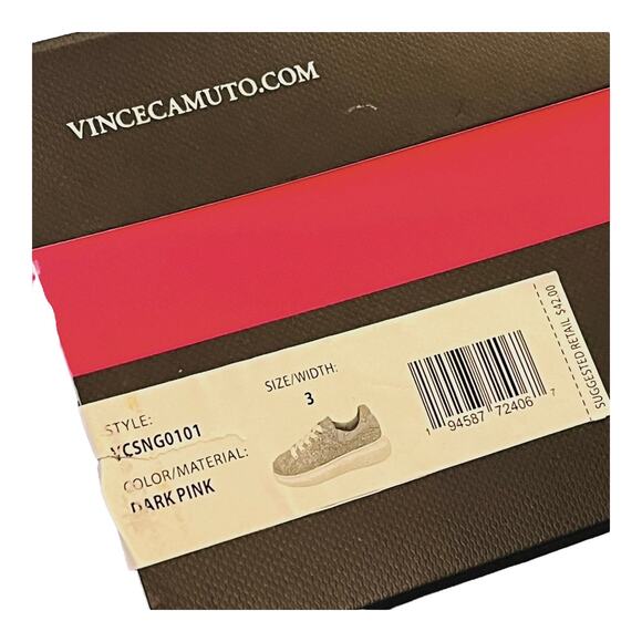 NEW Vince Camuto Studded PLATFORM SNEAKERS Girls 3 Pink Rhinestone Lace Up SHOES - Picture 8 of 10